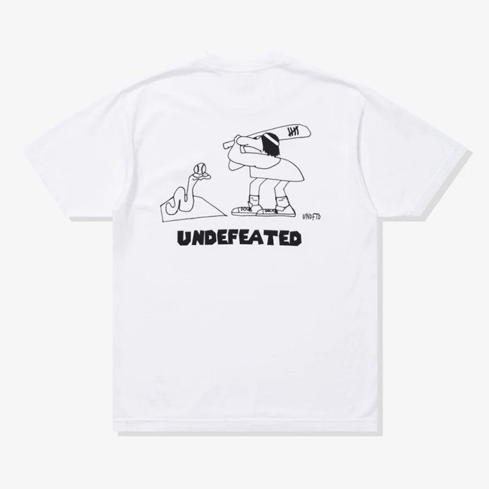 Undefeated White Baseball Themed Printed T-Shirt